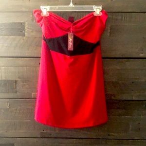 Red & Black Tube Top